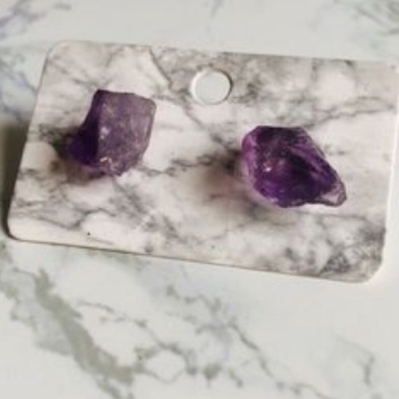 NEW Amethyst Gemstone/Birthstone Earrings, Sim. - Picture 1 of 4